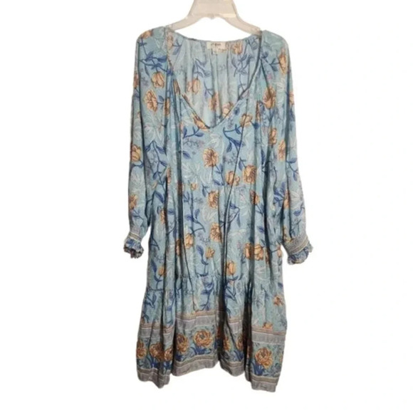 Umgee Dresses & Skirts - Umgee Dolman Sleeve Bohemian Floral Boho Tassels Dress Festival Large